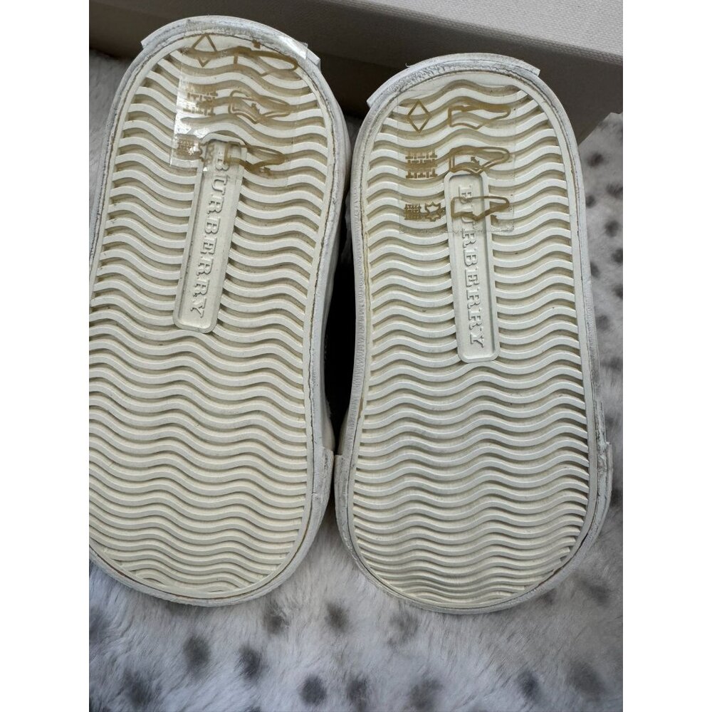 Burberry Scarpa Tennis Sneakers - Toddler Size 19 Light Trench Plaid Canvas - Picture 8 of 10